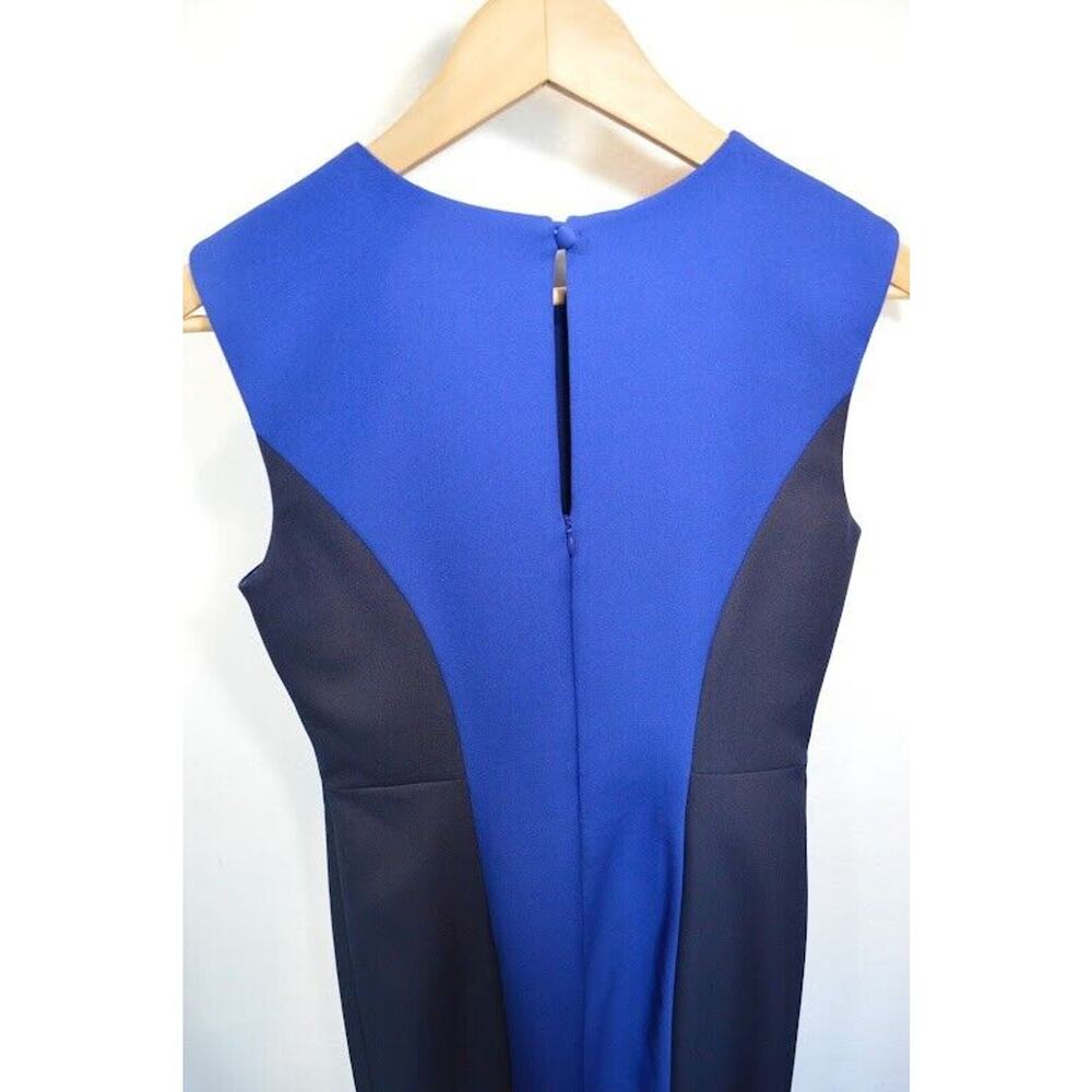 Milly Sleeveless Scuba‎ Dress Colorblock Size 4 Fitted Career Black Blue $395 - Picture 13 of 13